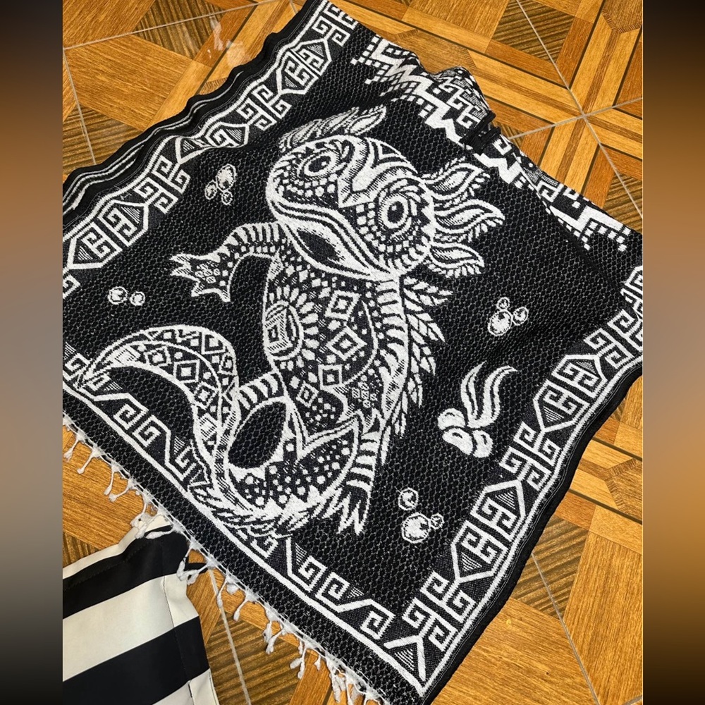 Black and White Axolotl Zarape “Poncho”